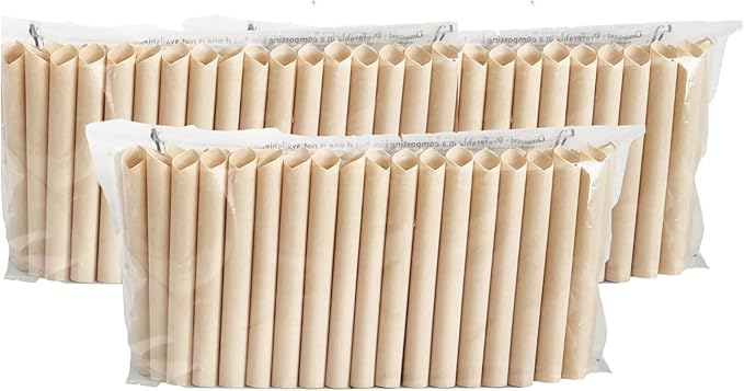 Pandaboard™ Compostable - Short - Bamboo Boba/Milkshake/Smoothie Straws - Unwrapped - bag of 100