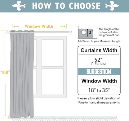 ChrisDowa Blackout Curtains 108 Inches Long for Living Room, Grommet Thermal Insulated Room Darkening Curtains for Bedroom (1 Panel Set, Mustard Yellow, 52W x 108L)