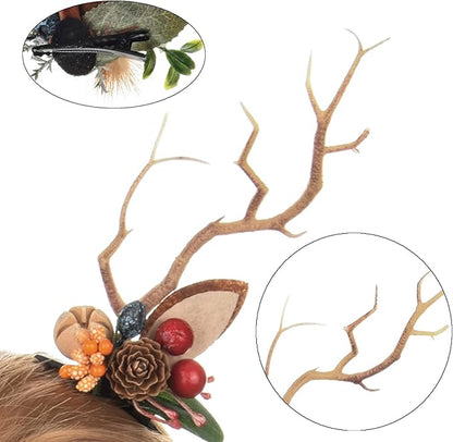 TOECWEGR Christmas Reindeer Antlers Headband Hair Clips Hair Hoop Girl Holiday Beauty Headdress