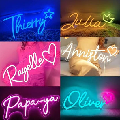 Custom LED Neon Sign – Personalized Neon Light for Bedroom, Wedding, Business Logo & Wall Decor – Customizable LED Neon Light, Handmade Acrylic Backboard, Plug & Dimmer Included