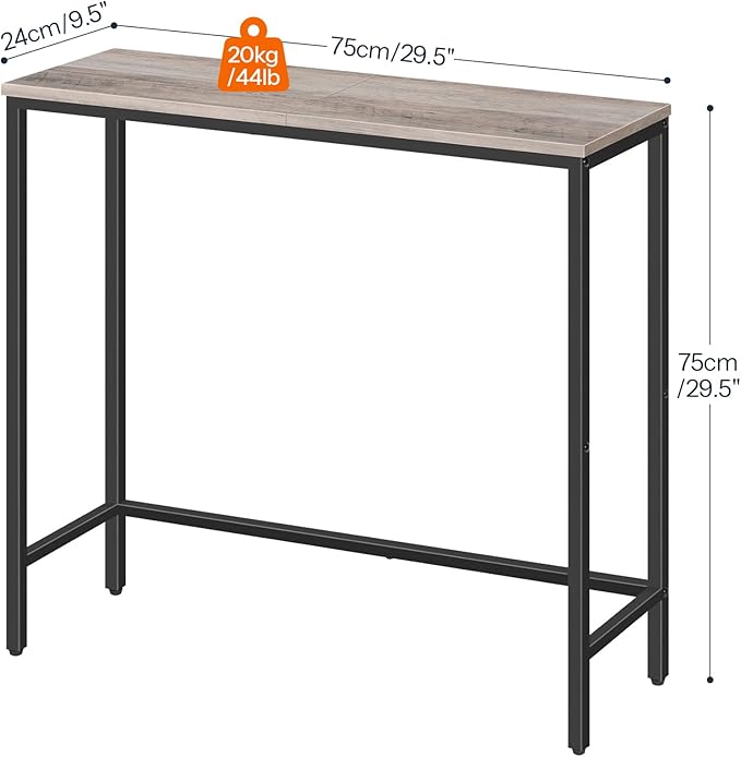 HOOBRO 2 Pack Narrow Console Table, 29.5" Small Entryway Table, Thin Long Sofa Side Display Table, for Hallway, Bedroom, Living Room, Foyer, Greige and Black BG75XGP201