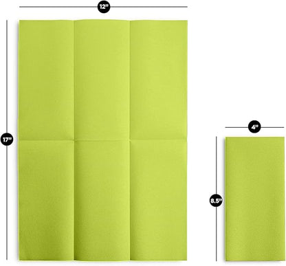 Linen-Feel Colored Paper Napkins - Decortive Cloth-Like Pastel Green Dinner Napkins - Soft And Absorbent. For Kitchen, Party, Wedding, Bathroom Or Any Occasion. (Pack of 100)