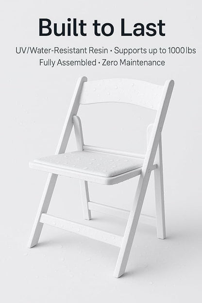 BTEXPERT Set of 16,Resin Folding Chair Vinyl Padded Seat 1000LB Weight Capacity Indoor Outdoor Lightweight Set for Home Event Party Picnic Kitchen Dining Church School Weddings 1000lb Weight Capacity