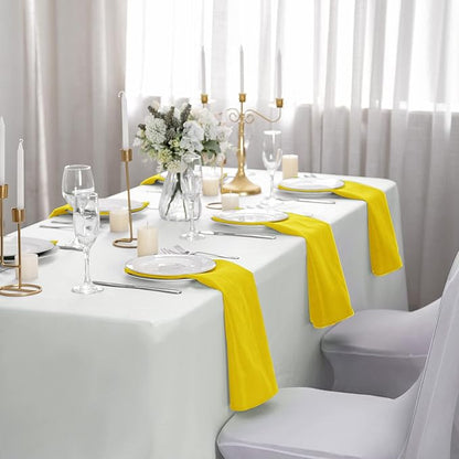 50pcs Polyester Cloth Napkins - 20 x 20 inch Yellow Dinner Washable Napkins with Hemmed Edges for Restaurant/Wedding/Hotel(50,Yellow)