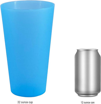 32-ounce Unbreakable Plastic Tumblers - Lightweight Large Drinking Cups set of 12, Reusable BPA-free Dishwasher Safe | Stackable