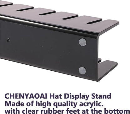 Hat Organizer for Baseball Caps, 2 Pcs No Install Acrylic Hat Stand for 14 Baseball Caps, Hat Racks for Caps Display and Organizer for Bedroom, Closet, Dresser, Office, Hat Holder