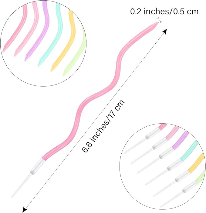 BBTO 12 Pcs Twisted Birthday Candles Spiral Metallic Cupcake Thin Long Cake Candles with Holders for Birthday Wedding Party(Colorful)