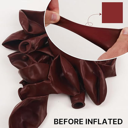 PartyWoo Burgundy Balloons 101pcs 12 Inch Dark Red Maroon Ruby Red Latex Helium Balloons for Graduation Valentine's Day Wedding Anniversary Casino Citizenship Christmas Party Decorations Red-Y75