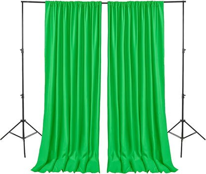 Hiasan Green Screen Backdrop Curtains for Parties, Polyester Photography Backdrop Drapes for Family Gatherings, Wedding Decorations, 5ftx8ft, Set of 2 Panels