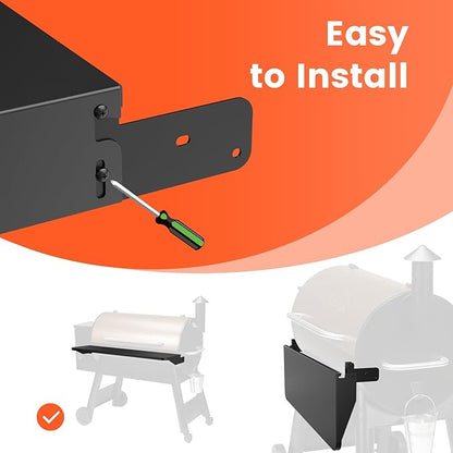QuliMetal BAC363 Grill Folding Shelf for Traeger Pro 34 Series, Texas Elite 34, Century 885 and Eastwood 34 Series Pellet Grills, Ideal for Food Prep and Storage, 37" x 12"