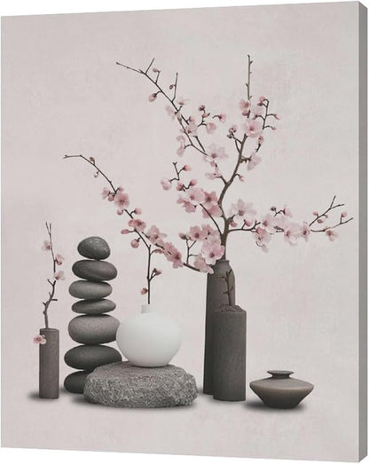 Zen Wall Art Zen Bathroom Pictures Wall Decor Spiritual Canvas Prints Meditation Decorations Painting Framed Artwork Office Home Spa Yoga Decor For Bedroom Dining Living Room 16"x20"