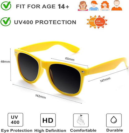 Eyegla 8/12/18 Pack Neon Sunglasses Bulk Colorful Multipack Party Sunglasses Retro Glasses Party Favor for Adult Men Women