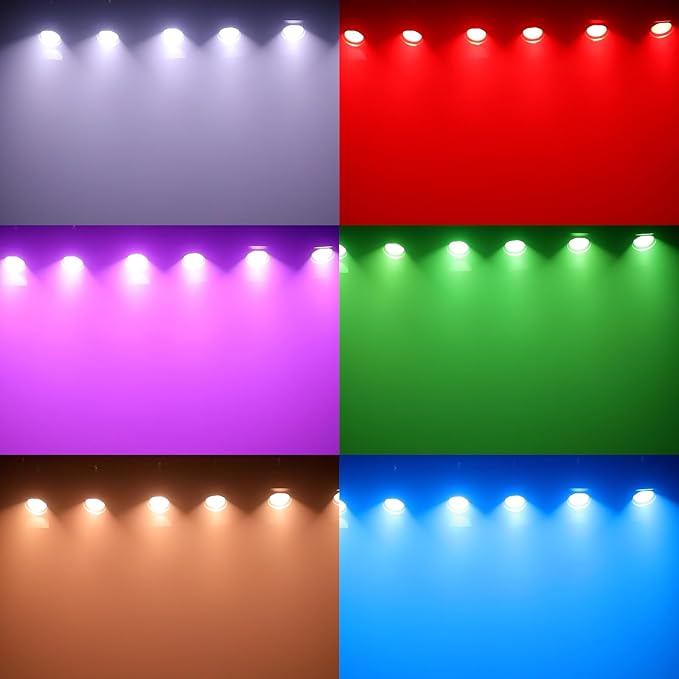 200W LED Stage Light, COB Par Lights with Barn Doors, DMX Blinder Stage Lighting Sound Activated for Wedding Live Show Christmas Party (6 Colors 2PC)