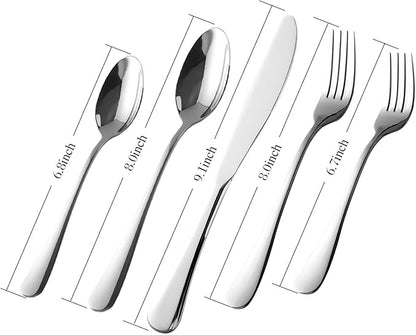 Silverware Set 20-Piece, Stainless Steel Flatware Cutlery Set for 4, Mirror Polished, Dishwasher Safe, Tableware Set for Home, Kitchen, Wedding, Party