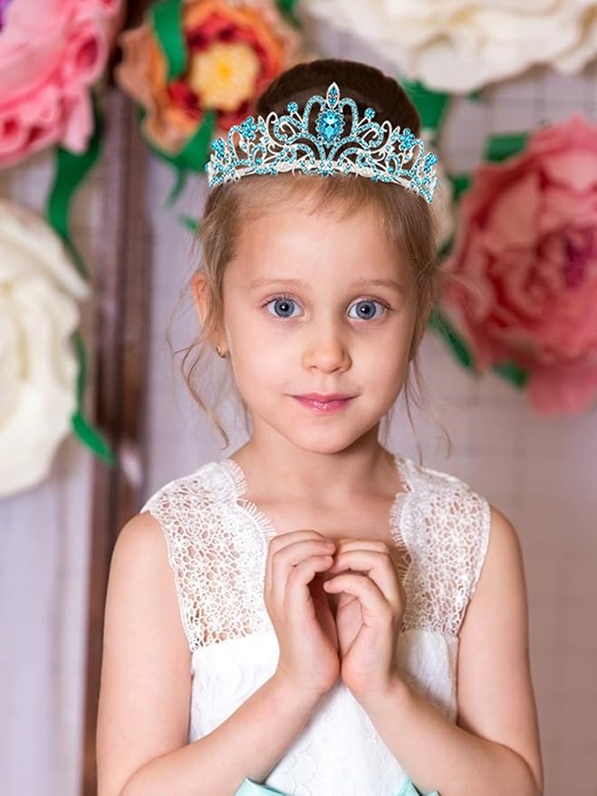 COCIDE Blue Tiara Crowns Crystal Headband Princess Rhinestone Crown with Combs Bride Headbands Bridal Wedding Prom Birthday Party Hair Accessories Jewelry for Women and Girls