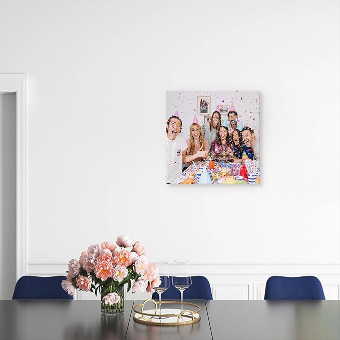 DBLAKI Personalized Custom Canvas Prints - Custom Framed Canvas Prints With Your Photos,Printed Photo To Canvas Wall Art Ideal for Home Decor Gifts Keepsakes 16" x16"