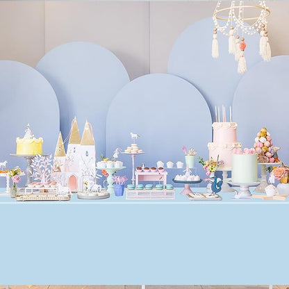 WNINK 2 Pack Light Blue Rectangular Plastic Tablecloths, Blue Disposable Table Covers 54" x 108" Baby Blue Table Cloths for Baby Shower, Birthday, Bridal Shower, Engagement Wedding Parties