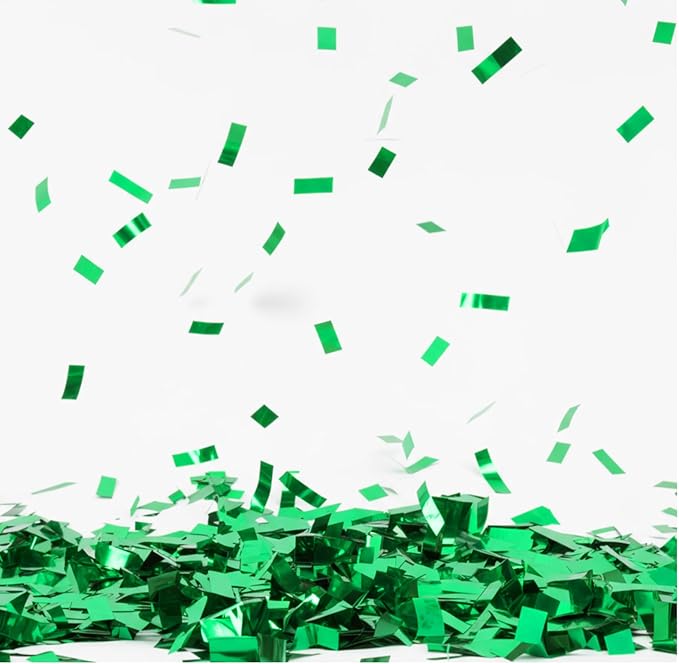 Sumind 200 Grams Gold Silver Large Metallic Confetti Rose Glitter Throwable Table Scatter Foil Confetti for Christmas Birthday Party Baby Shower Graduation Wedding Celebrations(Green)