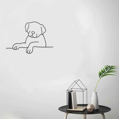 Matani Metal Dog Wall Art | Minimalist Room & Living Room Wall Decor (Sleeping Labrador) (Peeking Dog)