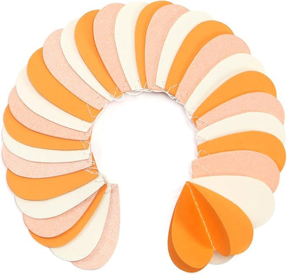 Beige-Orange Peach Fall Party-Decorations Heart-Garland - 39Ft Autumn Thanksgiving Birthday Boho Hanging Paper Streamers Banner,Birthday Bachelorette Baby Bridal Shower Engagement Decor Ouruola