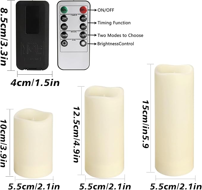 96 Packs Flameless Led Candles, Battery Candles,Simulate Flame,Waterproof Outdoor Indoor Candles -Key Remotes and Cycling 24 Hours Timer for Wedding,Halloween,