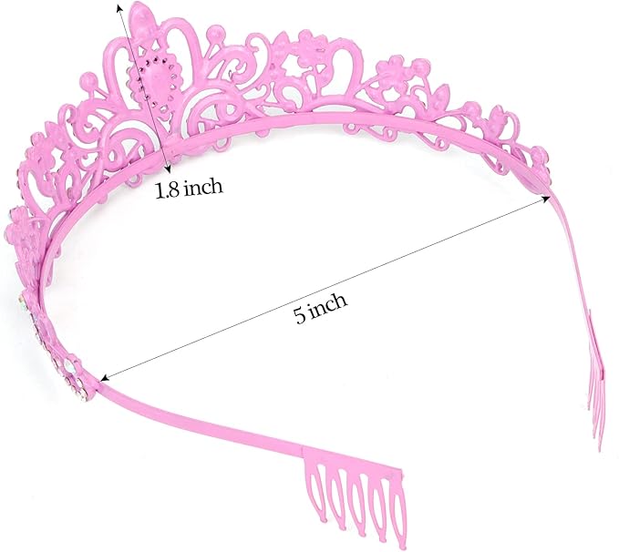 COCIDE Pink Tiaras and Crowns for Women Crystal Princess Tiara Rhinestone Queen Crown with Combs Bride Bridal Wedding Prom Halloween Christmas Birthday Party Hair Accessories for Girls