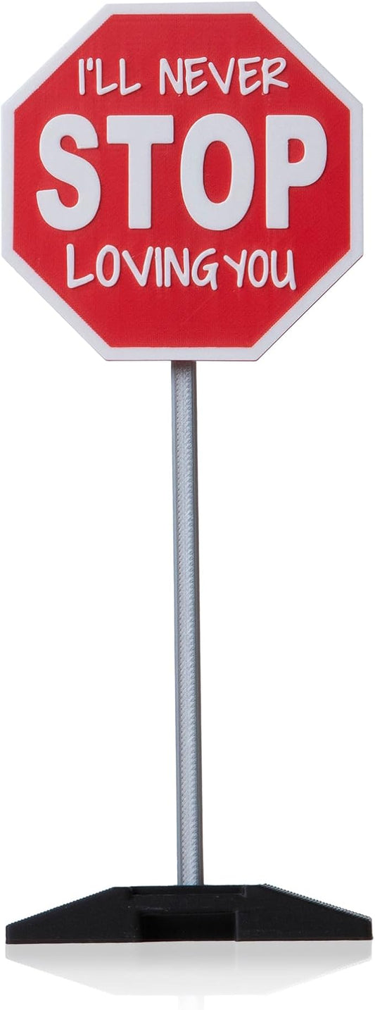 I'll Never STOP Loving You Sign - Anniversary Present Valentine's Decoration Mini Funny Desk Decor I Love You Sign Desk Plaque Valentines Gift Christmas Gift for Women Men Boyfriend Girlfriend
