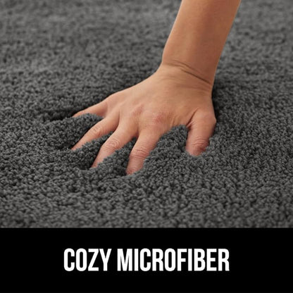 GORILLA GRIP Bathroom Rugs, 60x24, Ultra Soft Absorbent Mat, Thick Plush Bath Rug, Machine Washable, Microfiber Quick Dry, Mats for Shower, Bathtub and Floor, Home Decor Accessories, Charcoal