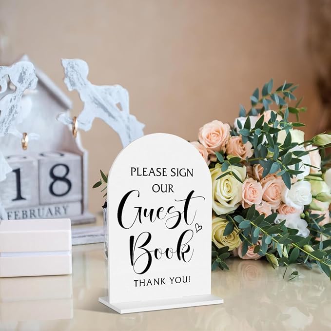 Guest Book Sign Please Sign Our Guestbook Signs Wedding Signs for Engagement Bridal Shower Ceremony Reception Event Party Table Acrylic Decor