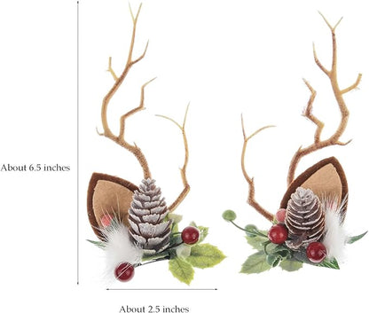 TOECWEGR Christmas Reindeer Antlers Headband Hair Clips Hair Hoop Girl Holiday Beauty Headdress