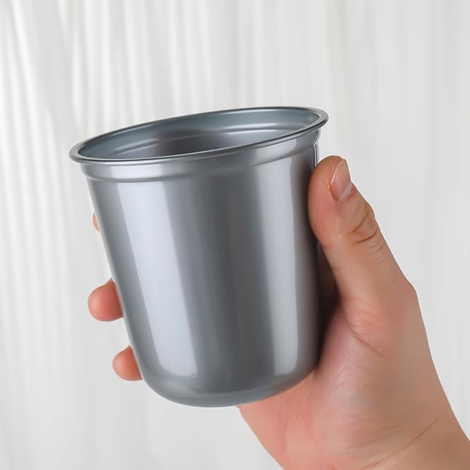 50pcs 12oz Disposable Stemless Glasses,PET Disposable Drinking Cups,Cold Party Clear Plastic Wine Glasses for Parties Birthday,Wedding,Meeting,Christmas Party Supplies. (Sliver)