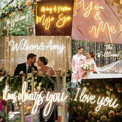 Custom Neon Signs, LED Neon Sign Customizable for Wedding Room Wall Decor, Personalized Neon Name Sign for Girl Boy, Personalized Birthday Party Wedding Christmas Decoration Bar Shop Name Gift
