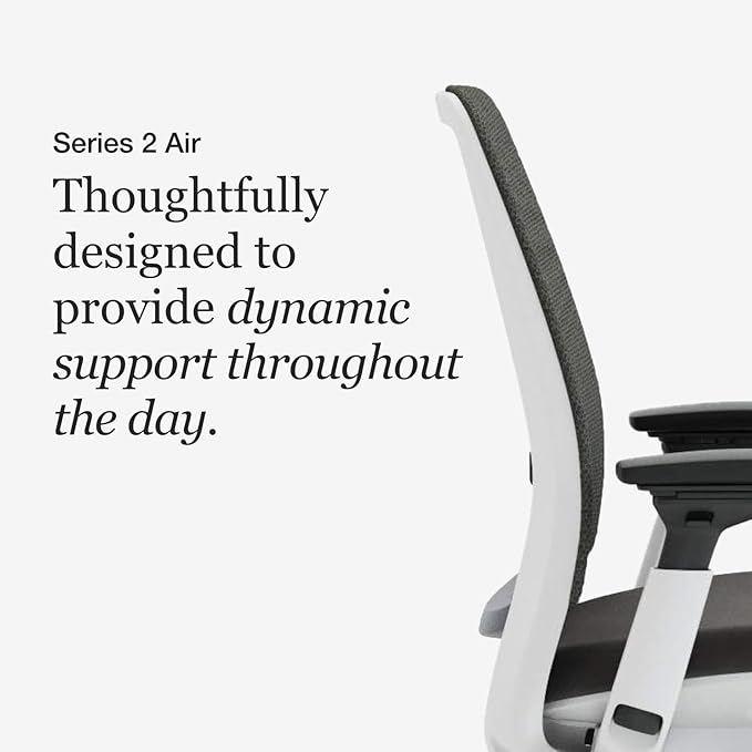 Steelcase Series 2 Office Chair - Ergonomic Work Chair with Wheels for Carpet - with Back Support, Weight-Activated Adjustment & Arm Support - Adjustable Rolling Chairs for Desk - Graphite