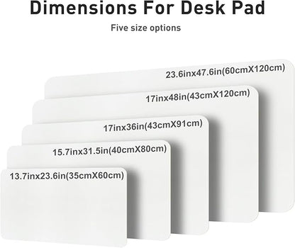Aothia Leather Desk Pad Protector, Mouse Pad, Office Desk Mat, Non-Slip PU Leather Desk Blotter, Laptop Desk Pad, Waterproof Desk Writing Pad for Office and Home (36" x 17", Off-White)