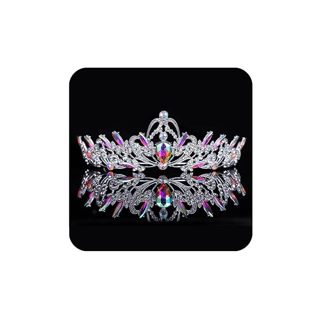Kamirola Crystal Crowns and Tiaras Headband for Girl or Women Birthday Party Wedding Prom Bridal Christmas Valentine Silver AB2