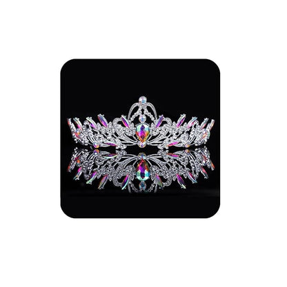 Kamirola Crystal Crowns and Tiaras Headband for Girl or Women Birthday Party Wedding Prom Bridal Christmas Valentine Silver AB2