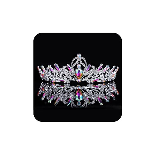 Kamirola Crystal Crowns and Tiaras Headband for Girl or Women Birthday Party Wedding Prom Bridal Christmas Valentine Silver AB2