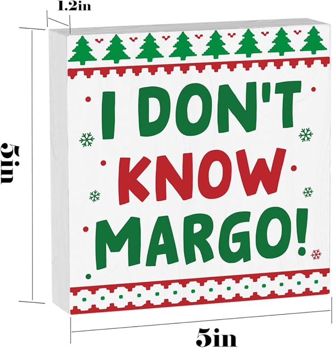 Christmas Vacation Decorations for Home Christmas Holiday Decor for Office Kitchen Funny Merry Xmas Decorations for Room Table 5 x 5 Inches