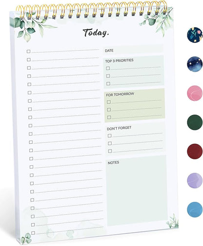 Taja To Do List Notepad - To Do List Notebook for Work with 52 Sheets, 9.8" x 6.5", Undated Daily Planner Perfect for Daily Tasks and Goal Setting, Notepad Suitable for Office, Home & School - Nature