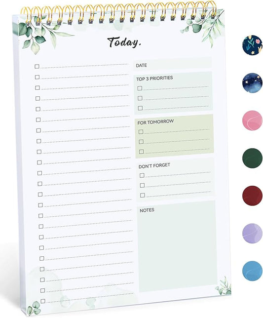 Taja To Do List Notepad - To Do List Notebook for Work with 52 Sheets, 9.8" x 6.5", Undated Daily Planner Perfect for Daily Tasks and Goal Setting, Notepad Suitable for Office, Home & School - Nature