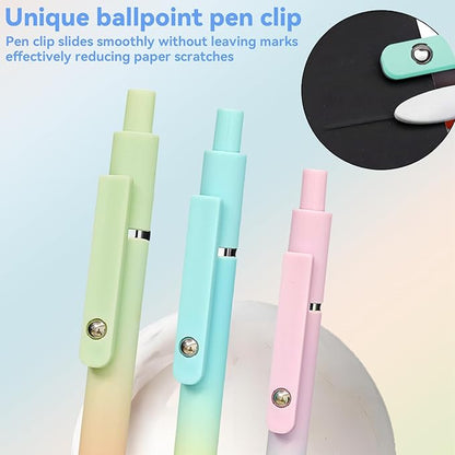 Gel Pens, 5Pcs 0.7mm Fine Point Black Ink Pens With Smooth Writing,Office Desk Accessories,Quick Dry Pens For Journaling,Ballpoint Writing Supplies, Gift for Women Men (Gradient)