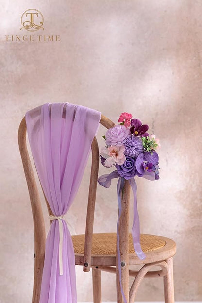 TINGE TIME Fake Flowers Artificial Flowers Peonies Bulbous Chrysanthemum Daisy Hydrangea Sunflower Violets Dahlia Daffodils Epiphyllum Orchid Cherry Blossom Camellia Leyaron (Purple)