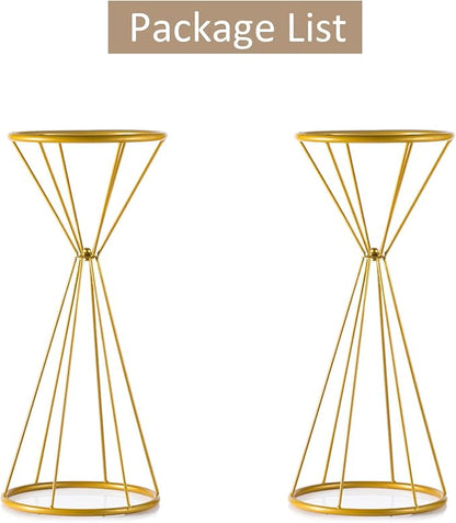 Sziqiqi Gold Centerpieces for Table Wedding Geometric Metal Flower Stands for Centerpiece Tables Metalllic Tall Risers for Tabletop Arrangement Reception 20in Centros de Mesa para Bodas
