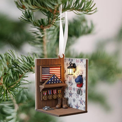 Custom Veteran Ornament 2025, Personalized Military Christmas Tree Decorations, Patriotic Home Decor, Holiday Xmas Gifts for Veterans and Soldiers