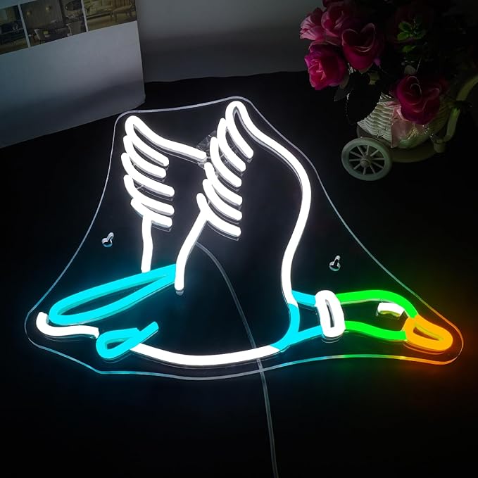 Lucunstar Goose Neon Sign Animal Neon Signs for Wall Decor White LED Light for Party Decorations USB Connectivity Adjustable Brightness Light Sign for Home Wall Bedroom Decor Goose Birthday Decor