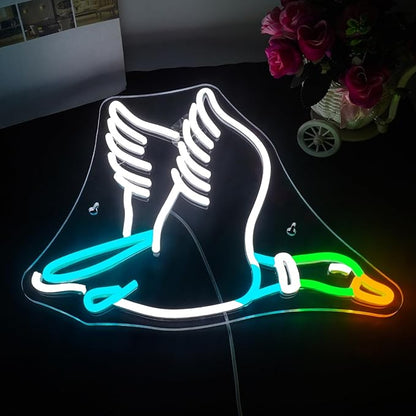 Lucunstar Goose Neon Sign Animal Neon Signs for Wall Decor White LED Light for Party Decorations USB Connectivity Adjustable Brightness Light Sign for Home Wall Bedroom Decor Goose Birthday Decor