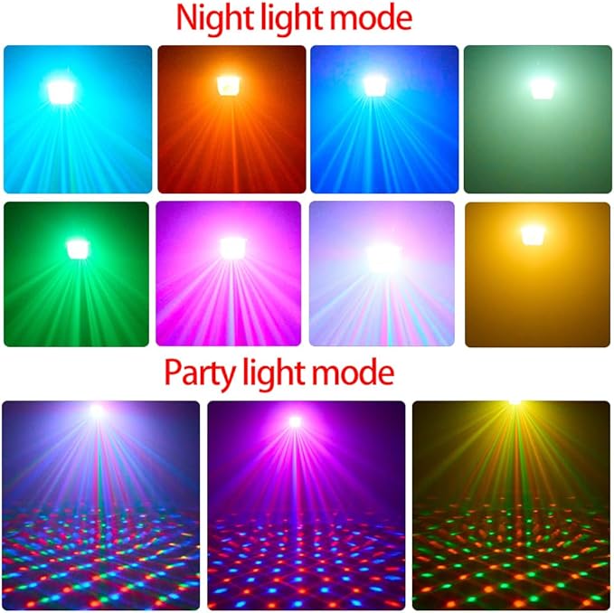 Disco Lights,Party Light QinGerS Dj Stage Light 7 Colors Sound Activated for Christmas Birthday KTV Club Romantic Decoration 2pcs