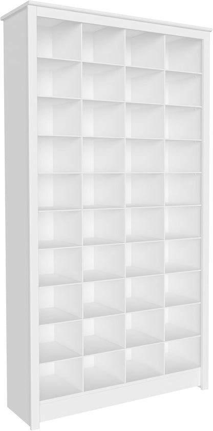 Prepac White Tall Storage Cabinet, Shoe Cabinet, Cube Storage Organizer with 40 Shoe Cubbies 13" D x 39.5" W x 72.5" H, WUSG-0011-1