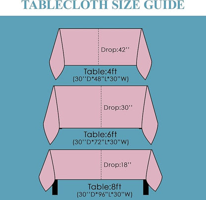 VidaFete 2 Pack 90 * 132inch Rectangle Table Cloth Polyester, Stain Wrinkle Resistant Polyester Dining Table Cover for Kitchen Dinning Party Wedding Rectangular Table Buffet Decoration(Pink)