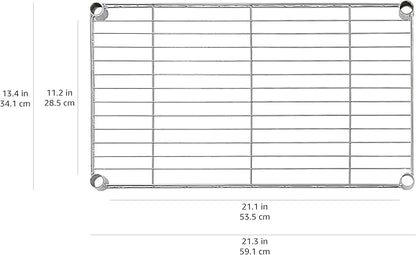Amazon Basics 5-Shelf Adjustable Storage Shelving Unit for Garage, Steel Wire Rack, 200 Pound Loading Capacity per Shelf, 23.2" x 13.4" x 60", Chrome Finish